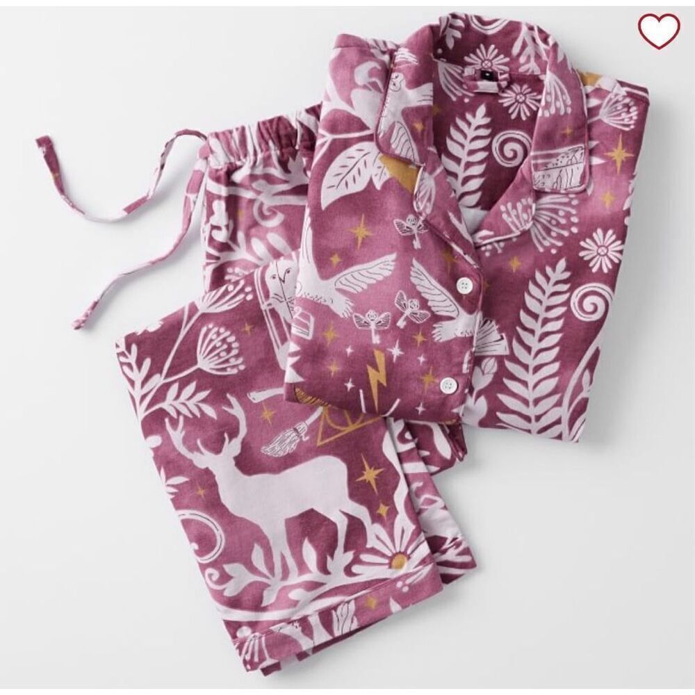 NWT Pottery Barn Teen Harry Potter™ Magical Damask Organic Flannel Pajama Set -